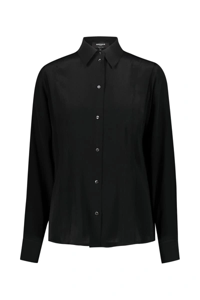 Shop Rochas Classic Shirt In Crepe De Chine Clothing In Black
