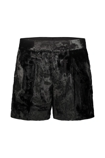 Shop Sapio N°7c Velvet Shorts Clothing In Black
