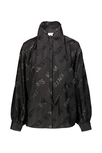 Shop Vetements Monogram Scarf Blouse Clothing In Black