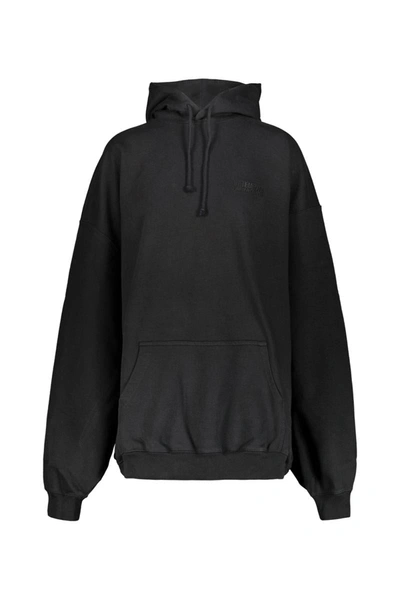 Shop Vetements Tonal Logo Hoodie Clothing In Black
