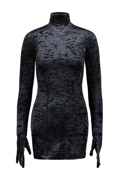 Shop Vetements Velvet Styling Dress With Gloves Clothing In Black