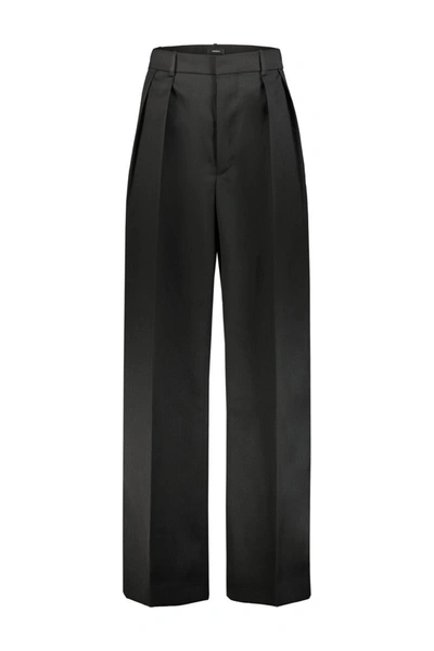 Shop Wardrobe.nyc Low Rise Tuxedo Trousers Clothing In Black