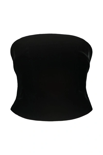 Shop Wardrobe.nyc Velvet Corset Clothing In Black