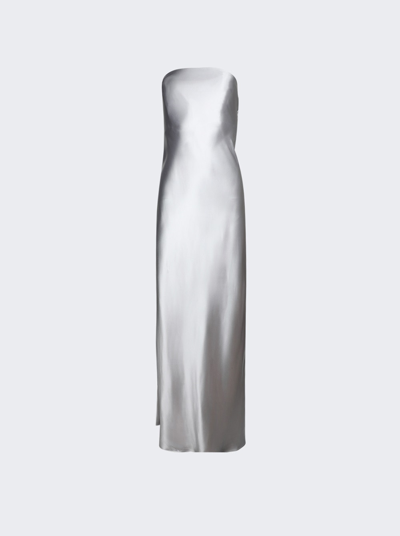 Shop Christopher Esber Palladium Strapless Dress In Silver