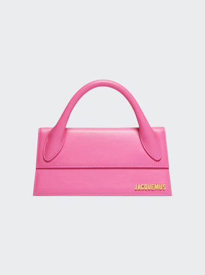 Shop Jacquemus Le Chiquito Long Bag In Neon Pink