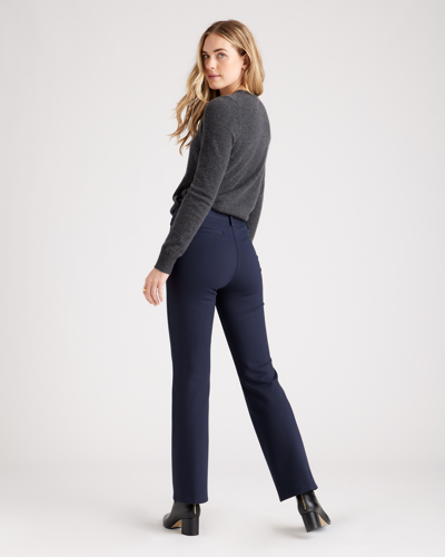 Shop Quince Women's Ultra-stretch Ponte Bootcut Pants Petite In Navy