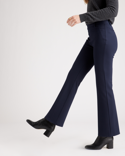 Shop Quince Women's Ultra-stretch Ponte Bootcut Pants Petite In Navy