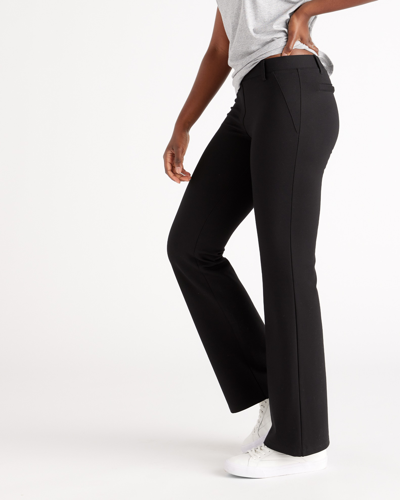 Shop Quince Women's Ultra-stretch Ponte Bootcut Pants Petite In Black