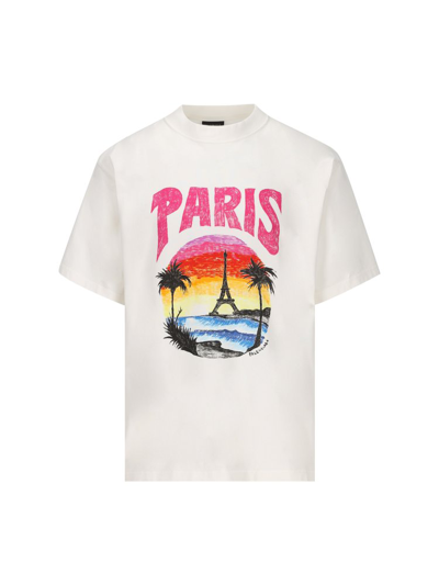 Shop Balenciaga Paris Tropical Printed T In White