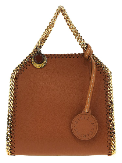 Shop Stella Mccartney Falabella Chained Tiny Tote Bag In Brown