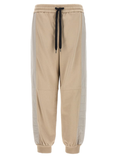 Shop Brunello Cucinelli Padded Drawstring Joggers In Beige