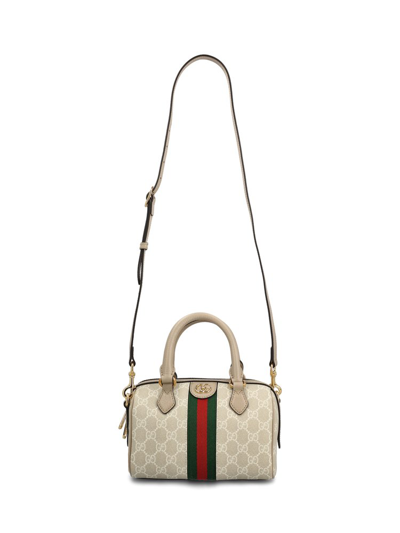 Shop Gucci Ophidia Gg Mini Top Handle Bag In Beige