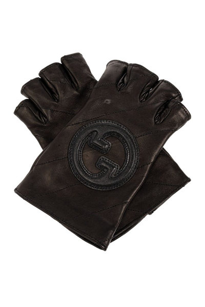 Shop Gucci Blondie Fingerless Gloves In Black