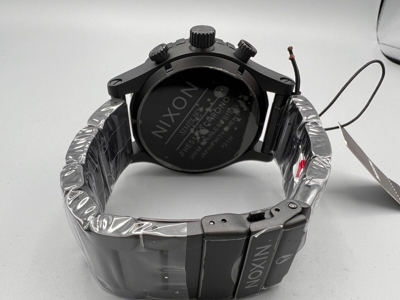 Pre-owned Nixon Devil Red Hands, Carbon Matte Black  51-30 Men's Steel Watch - A083-2298