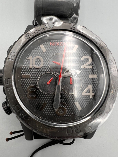 Pre-owned Nixon Devil Red Hands, Carbon Matte Black  51-30 Men's Steel Watch - A083-2298