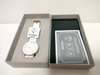 Pre-owned Seiko Metronome Watch Standard Line Color White Smw002a Wristwatch Leather Belt
