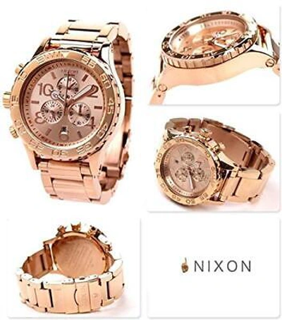 Pre-owned Nixon Watch The 42-20 Chrono A037-897 Pink Gold All Rose Gold Chronograph
