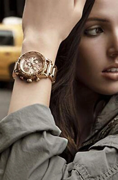 Pre-owned Nixon Watch The 42-20 Chrono A037-897 Pink Gold All Rose Gold Chronograph