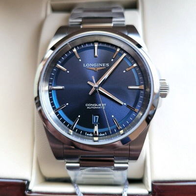Pre-owned Longines Conquest 2023 41mm Blue Dial Steel Men's Watch L38304926