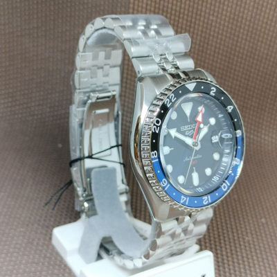 Pre-owned Seiko 5 Sports Ssk003k1 Skx Sports Style Gmt Automatic Stainless Steel Men Watch