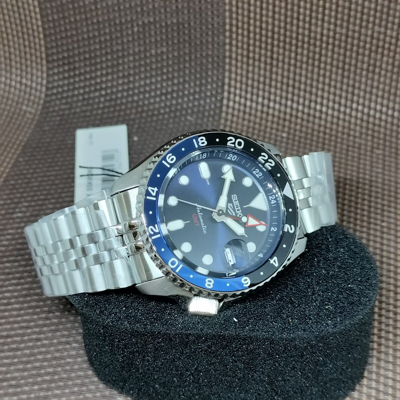 Pre-owned Seiko 5 Sports Ssk003k1 Skx Sports Style Gmt Automatic Stainless Steel Men Watch
