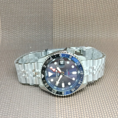 Pre-owned Seiko 5 Sports Ssk003k1 Skx Sports Style Gmt Automatic Stainless Steel Men Watch