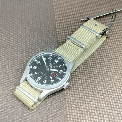 Pre-owned Seiko 5 Sports Srpg35k1 Field Sports Style Nylon Military Style Men Sport Watch