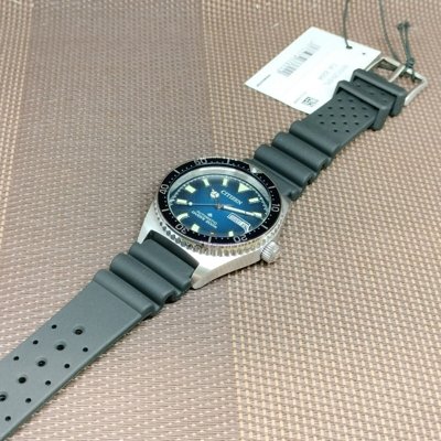 Pre-owned Citizen Promaster Marine Ny0129-07l Blue Analog Rubber Automatic Men's Watch