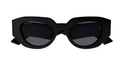Pre-owned Gucci Sunglasses Gg1421s 001 Black Grey Woman In Gray