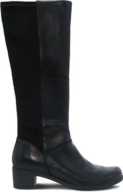 Pre-owned Dansko Celestine Women's Casual Boots, Black Burnished Nubuck, W40