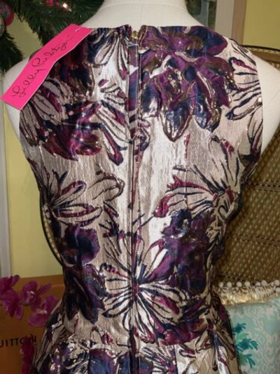 Pre-owned Lilly Pulitzer Jollian Floral Brocade Dress Cherry Fete $268 Size 8,10,12 In Multicolor