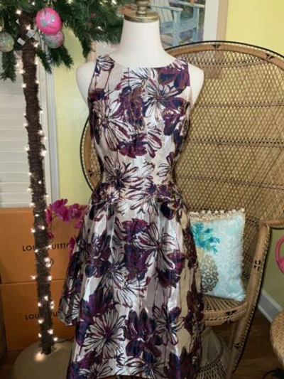 Pre-owned Lilly Pulitzer Jollian Floral Brocade Dress Cherry Fete $268 Size 8,10,12 In Multicolor