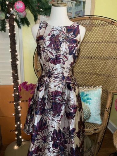 Pre-owned Lilly Pulitzer Jollian Floral Brocade Dress Cherry Fete $268 Size 8,10,12 In Multicolor