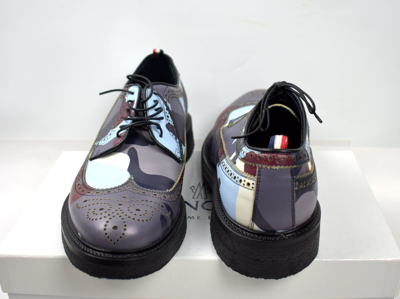 Pre-owned Moncler Gamme Bleu Multicolor Camo Brogues Shoes Size 42, 43