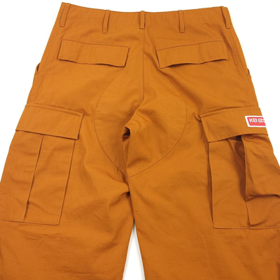 Pre-owned Kenzo $530  Orange Drawstring Cargo Workwear Pants Mens Size (36) 33 X 28