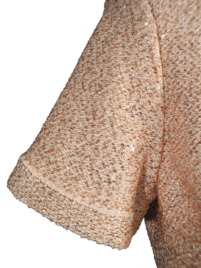 Pre-owned St John St. John Knits Peach Micro Sequin Knit Blazer Jacket Skirt Suit Sz 18 $2290 In Orange