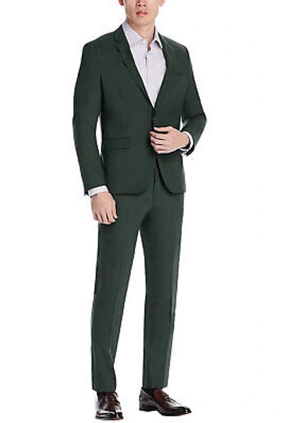 Pre-owned Hugo Boss Mens Modern Fit Karl/tom Super-flex Wool Blend Suit 40s Dark Green