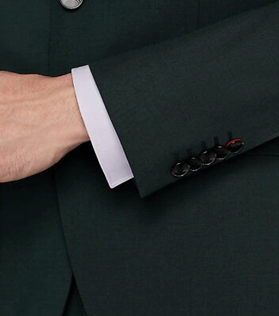 HUGO BOSS Pre-owned Mens Modern Fit Karl/tom Super-flex Wool Blend Suit 40s Dark Green