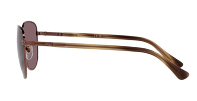Pre-owned Persol 0po1002s 1124af Shiny Brown/dark Violet Polarized Unisex Sunglasses In Purple
