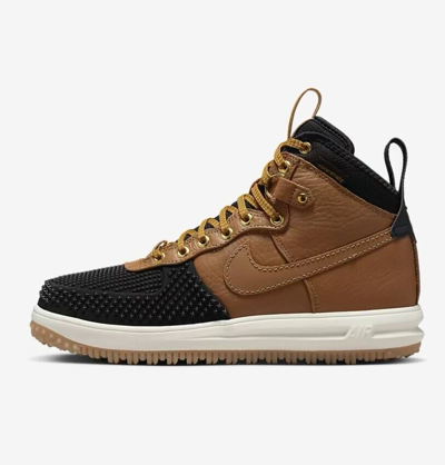 Pre-owned Nike Duckboot Ale Brown Black Gold Tone Duck Boot Boots 805899 202 Size