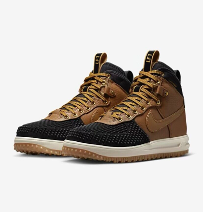 Pre-owned Nike Duckboot Ale Brown Black Gold Tone Duck Boot Boots 805899 202 Size