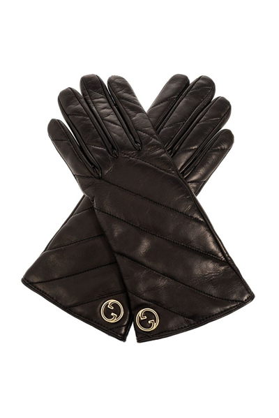 Shop Gucci Blondie Gloves In Black