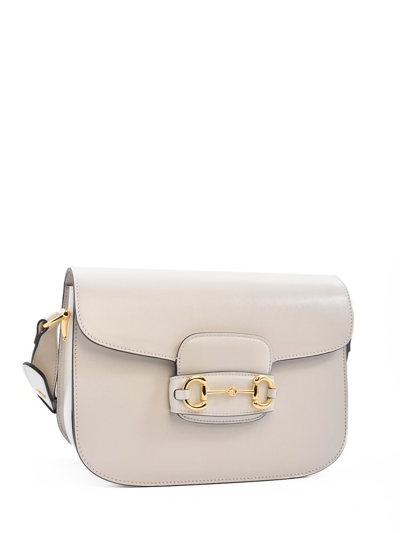 Shop Gucci Horsebit 1955 Shoulder Bag In White