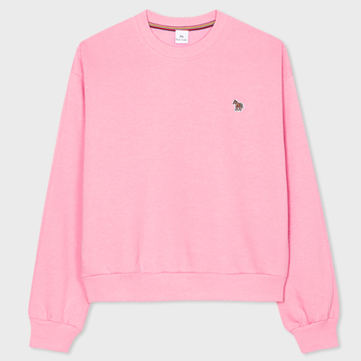 Shop Ps By Paul Smith Women's Pink Zebra Logo Cotton Sweatshirt