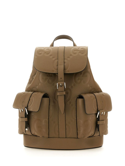 Shop Gucci Jumbo Gg Small Backpack In Beige