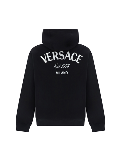 Shop Versace Hoodie In Black