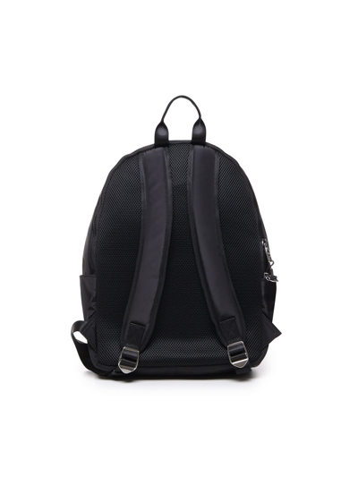 Shop Versace Jeans Couture Nylon Hiking Style Backpack In Black