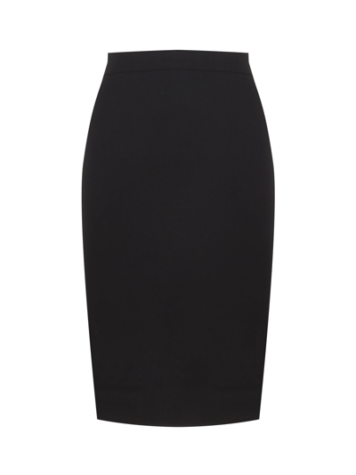 Shop Saint Laurent Wool Pencil Skirt In Black