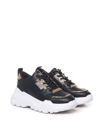 Shop Versace Jeans Couture Sneakers Speedtrack Chain Couture In Black, Gold, White