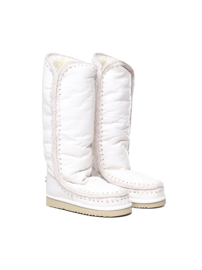 Shop Mou Eskimo 40 Boots In Sheepskin In White